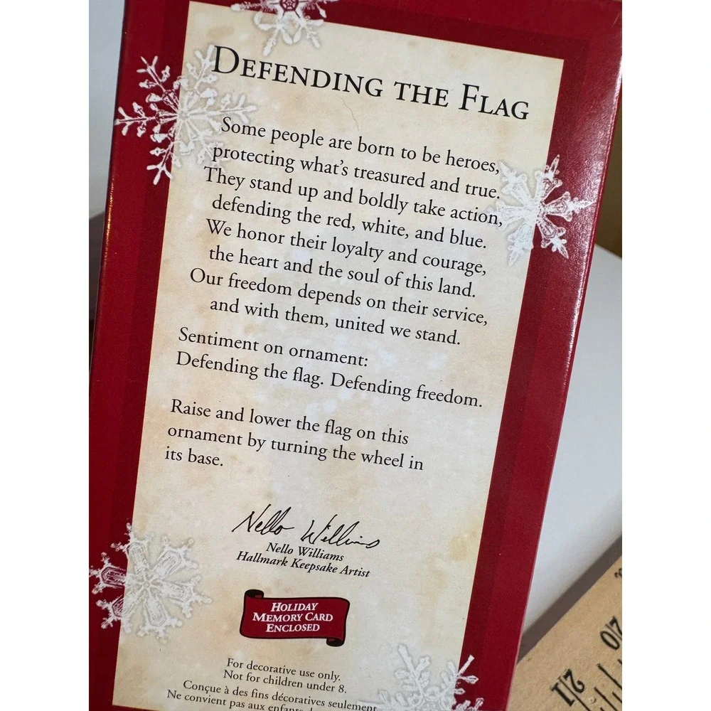 Hallmark Keepsake Defending‎ The Flag Ornament 2003 Patriotic Military Flag
